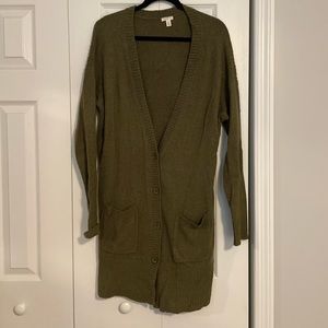 BP olive green king cardigan
